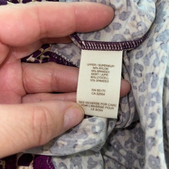 Intimately Free People Nightie Size Large L Womens Animal Print Lace Purple Gold - Picture 14 of 16